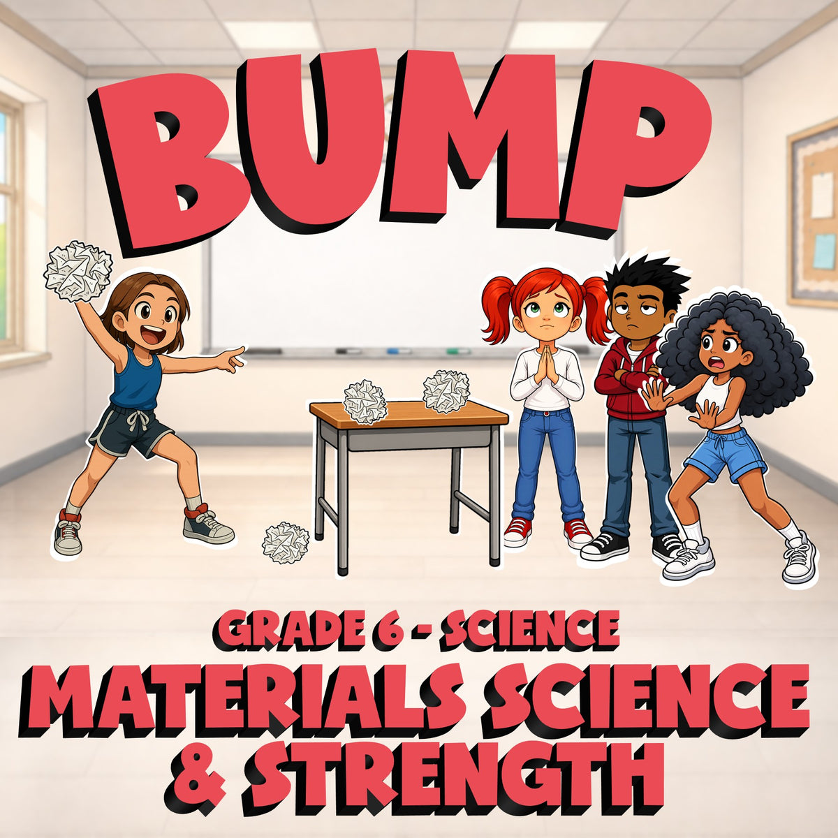 Materials Science & Strength BUMP Science Game - No Prep Grade 6 Review Activity