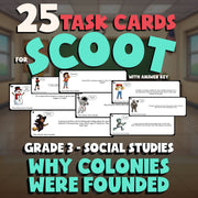 Why Colonies Were Founded SCOOT TASK CARDS Socials Game - No Prep Grade 3 Review