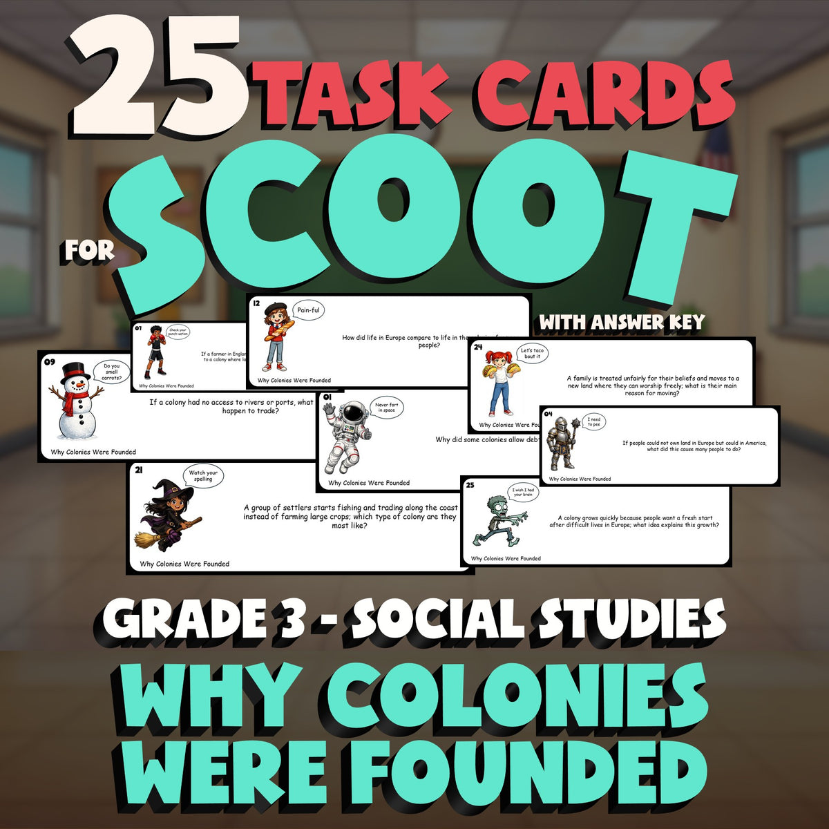 Why Colonies Were Founded SCOOT TASK CARDS Socials Game - No Prep Grade 3 Review