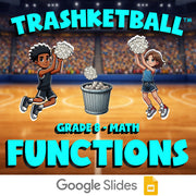Functions TRASHKETBALL Math Game - No Prep Grade 8 Review Activity