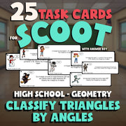 Classify Triangles By Angles SCOOT TASK CARDS Math Game - No Prep Geometry