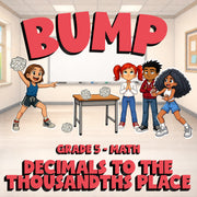 Decimals to The Thousandths Place BUMP Math Game - No Prep Grade 5 Review