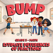 Estimate Differences of Fractions BUMP Math Game - No Prep Grade 5 Review