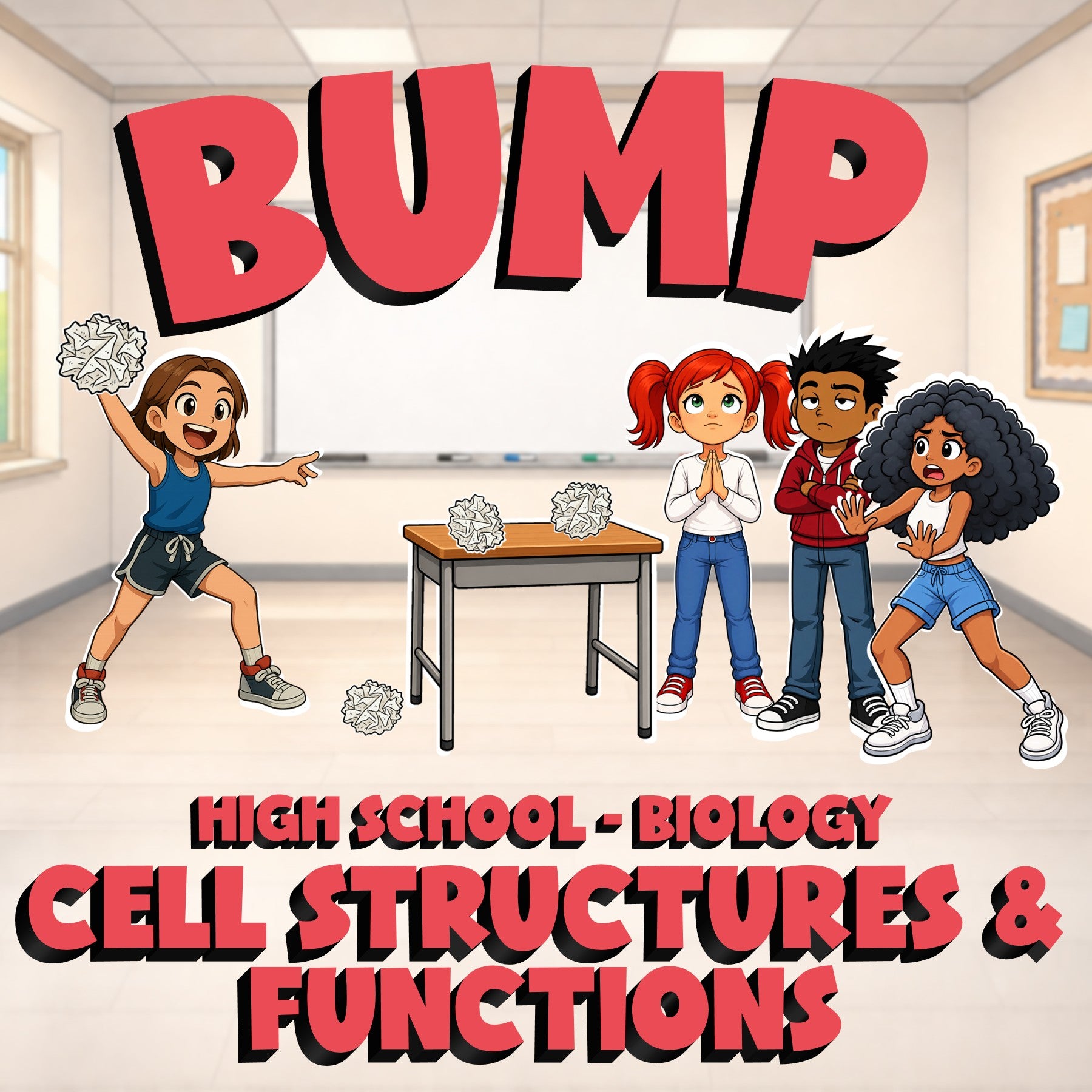 Cell Structures & Functions BUMP Science Game - No Prep Biology Review Activity