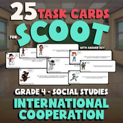 International Cooperation SCOOT TASK CARDS Socials Game - No Prep Grade 4 Review