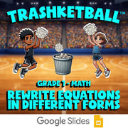 Rewrite Equations in Different Forms TRASHKETBALL Math Game - No Prep Grade 7