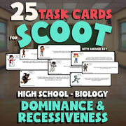 Dominance & Recessiveness SCOOT TASK CARDS Science Game - No Prep Biology Review