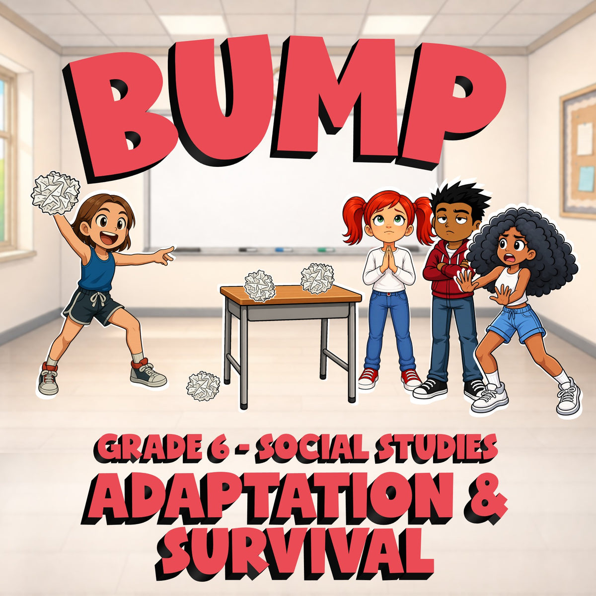 Adaptation & Survival BUMP Socials Game - No Prep Grade 6 Review Activity
