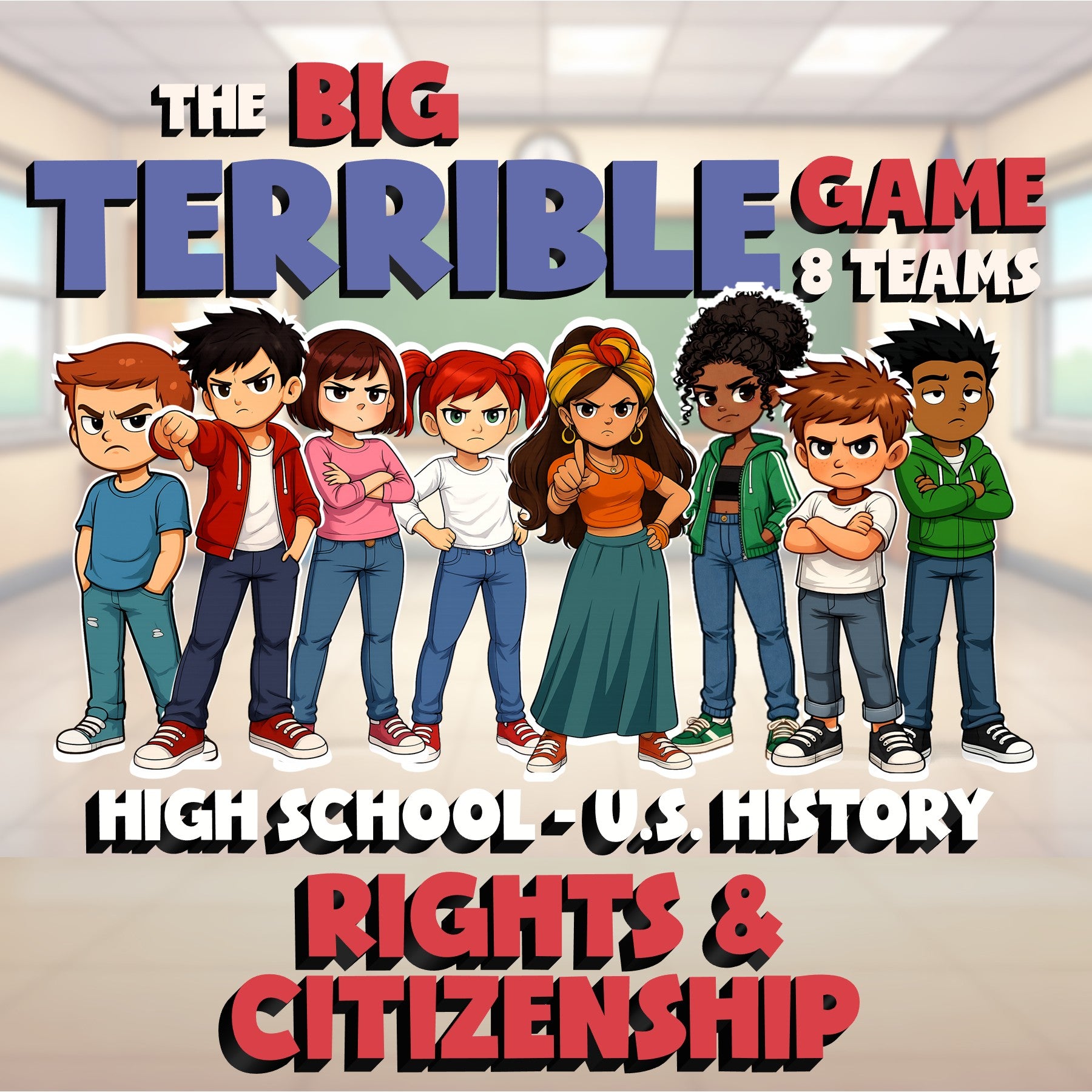 Rights & Citizenship BIG TERRIBLE GAME - No Prep U.S. History Review Activity
