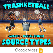 Source Types TRASHKETBALL Socials Game - No Prep Grade 4 Review Activity