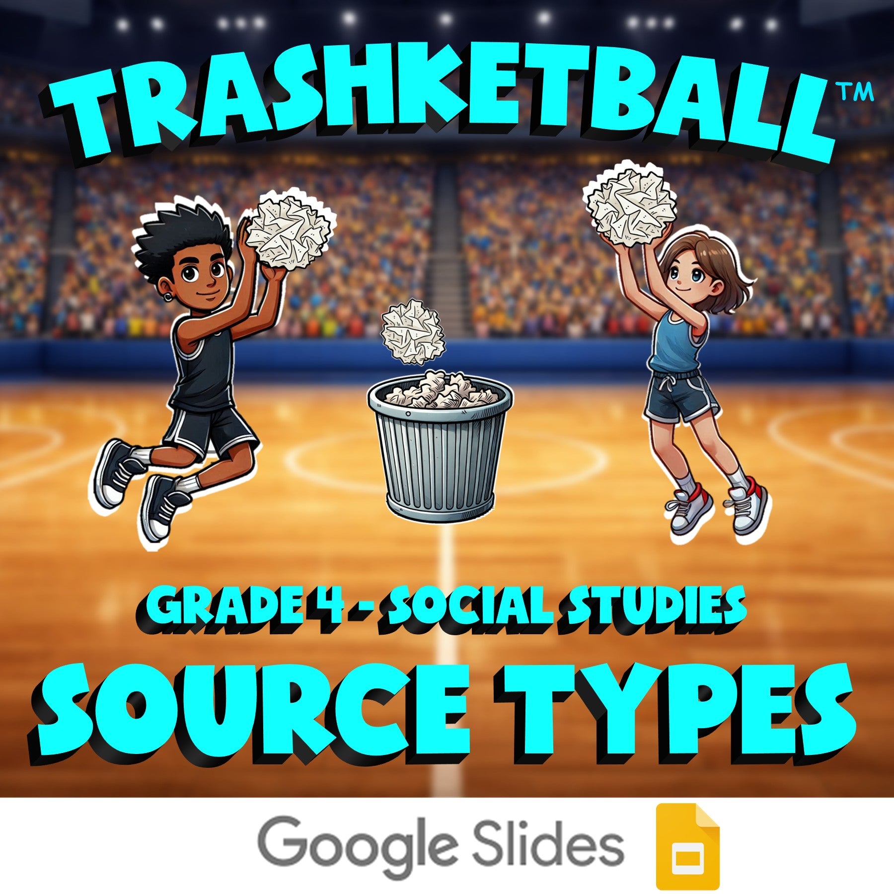Source Types TRASHKETBALL Socials Game - No Prep Grade 4 Review Activity