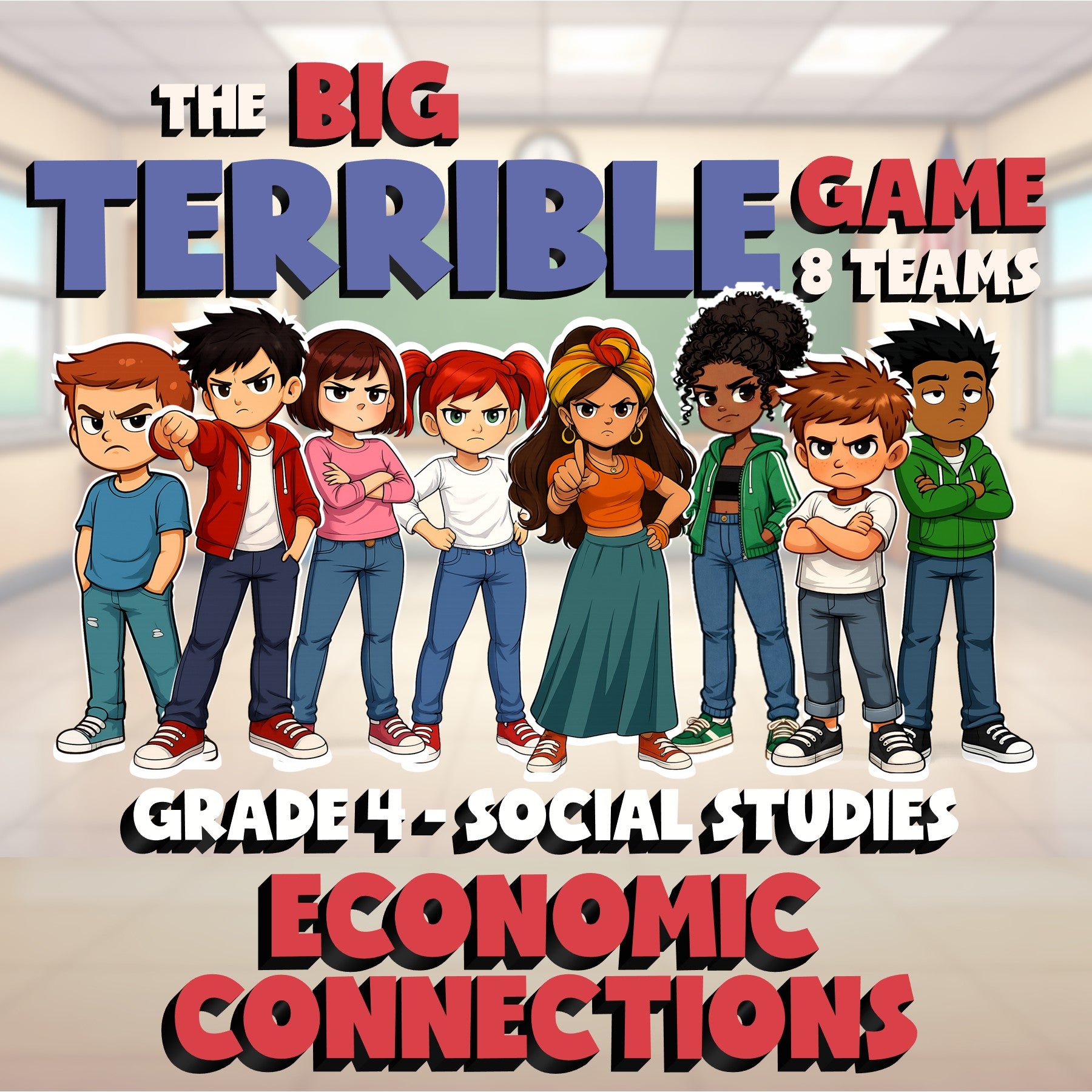 Economic Connections BIG TERRIBLE GAME - No Prep Grade 4 Socials Review Activity