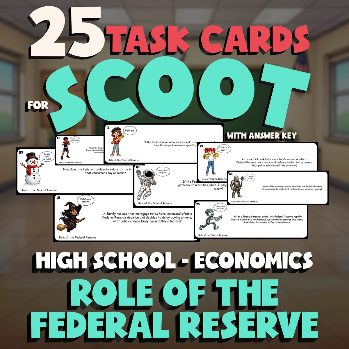 Role of the Federal Reserve SCOOT TASK CARDS Economics Game - No Prep Review