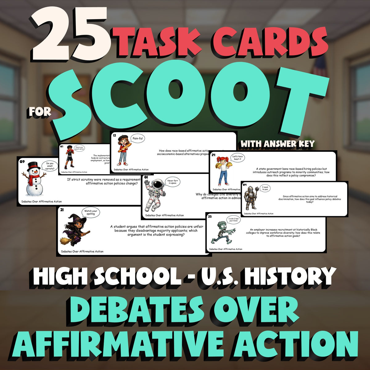 Debates Over Affirmative Action SCOOT TASK CARDS U.S. History Game - No Prep