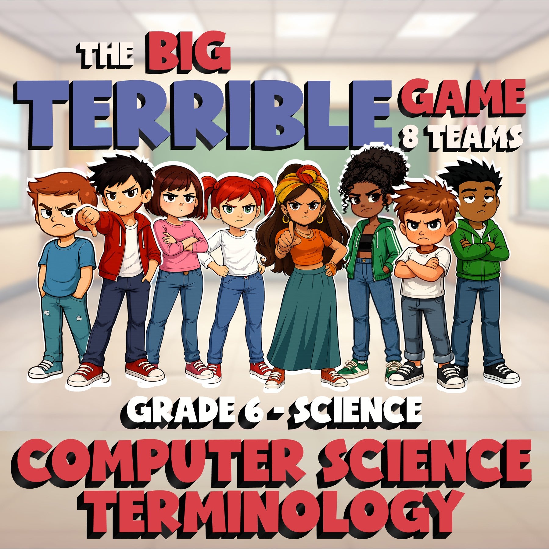 Computer Science Terminology BIG TERRIBLE GAME - No Prep Grade 6 Science Review