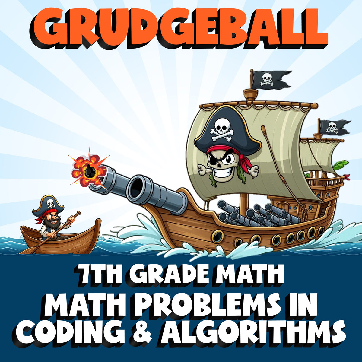 Math Problems in Coding & Algorithms GRUDGEBALL Math Game - No Prep Grade 7