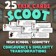Congruence & Similarity Transformations SCOOT TASK CARDS Math Game - Geometry