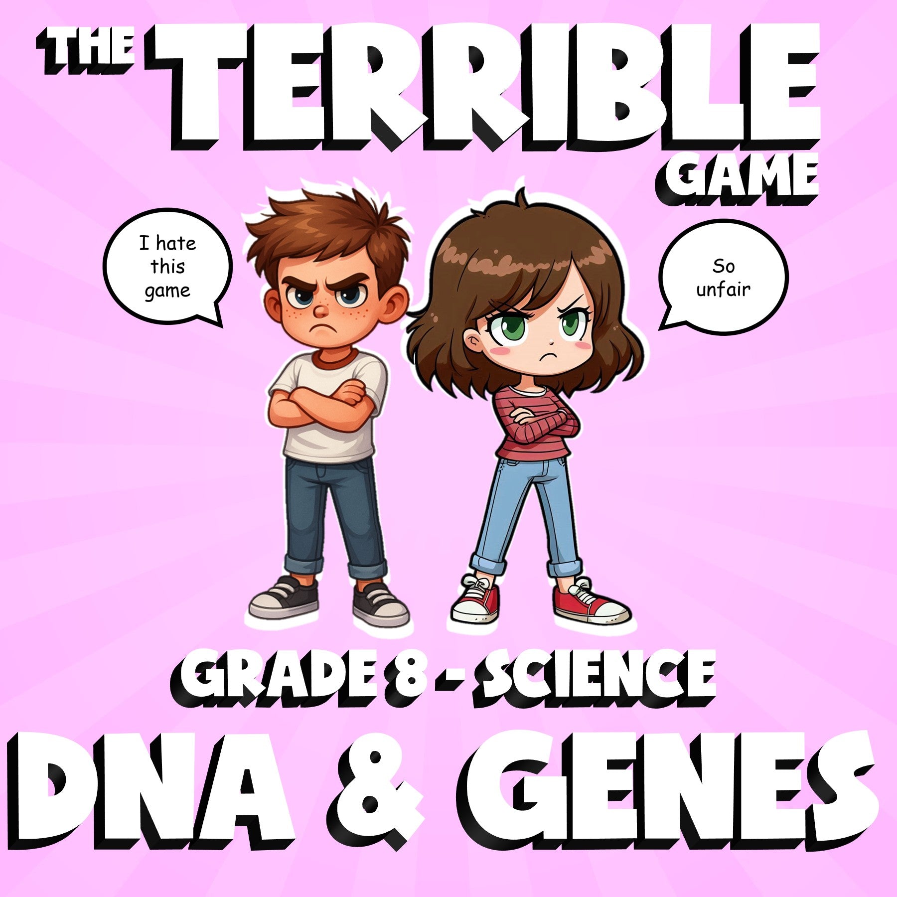 Dna & Genes THE TERRIBLE GAME - No Prep Grade 8 Science Review Activity