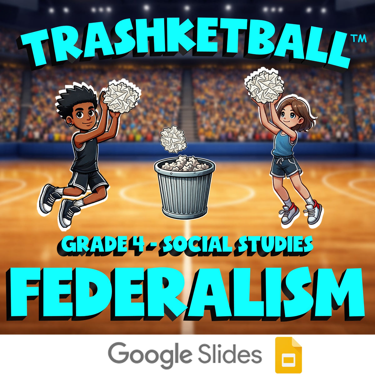 Federalism TRASHKETBALL Socials Game - No Prep Grade 4 Review Activity
