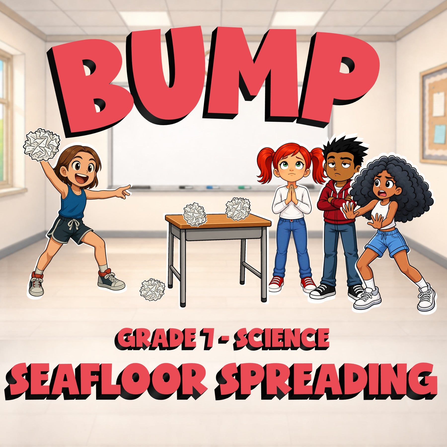 Seafloor Spreading BUMP Science Game - No Prep Grade 7 Review Activity
