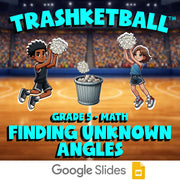 Finding Unknown Angles TRASHKETBALL Math Game - No Prep Grade 5 Review Activity