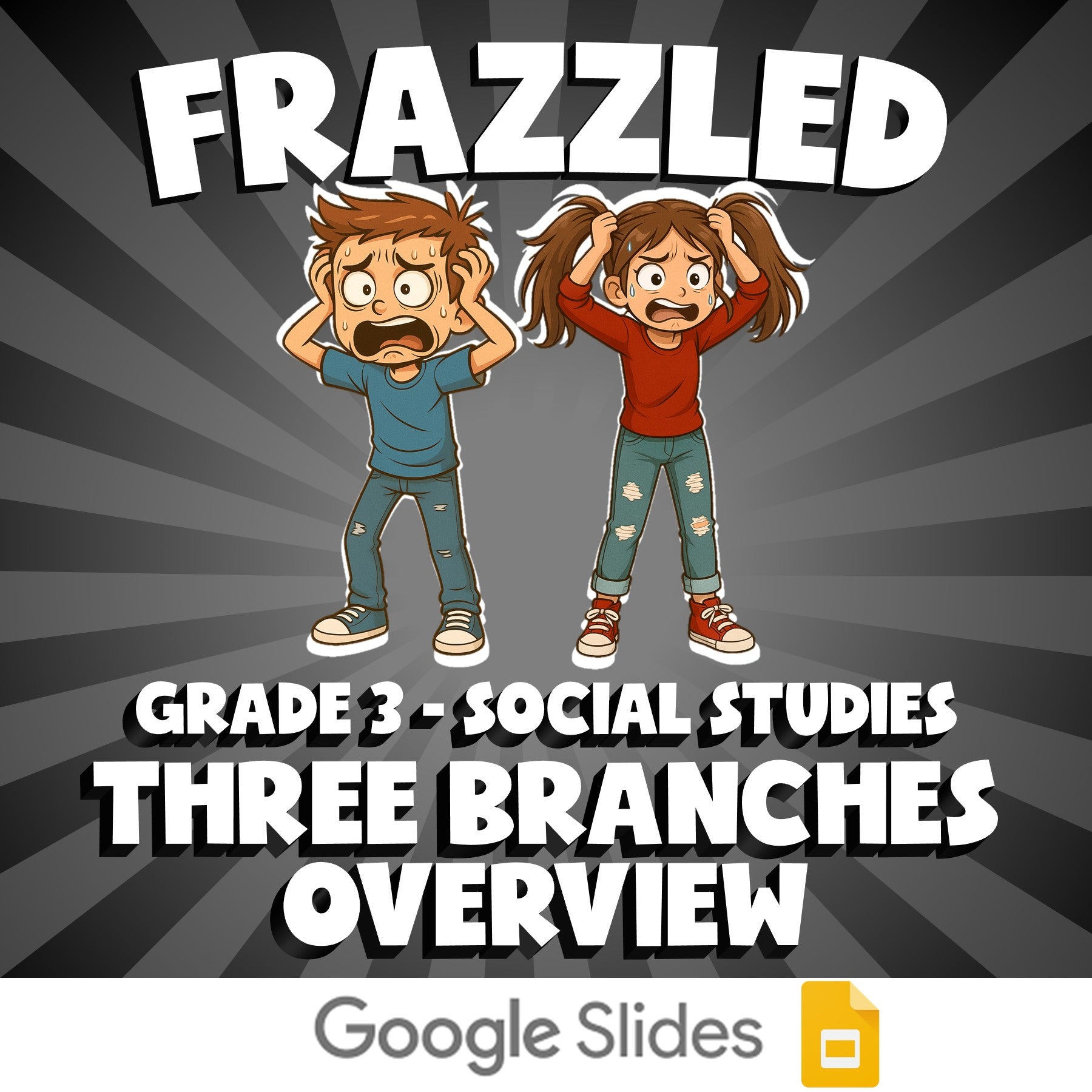 Three Branches Overview FRAZZLED Socials Game - No Prep Grade 3 Review Activity