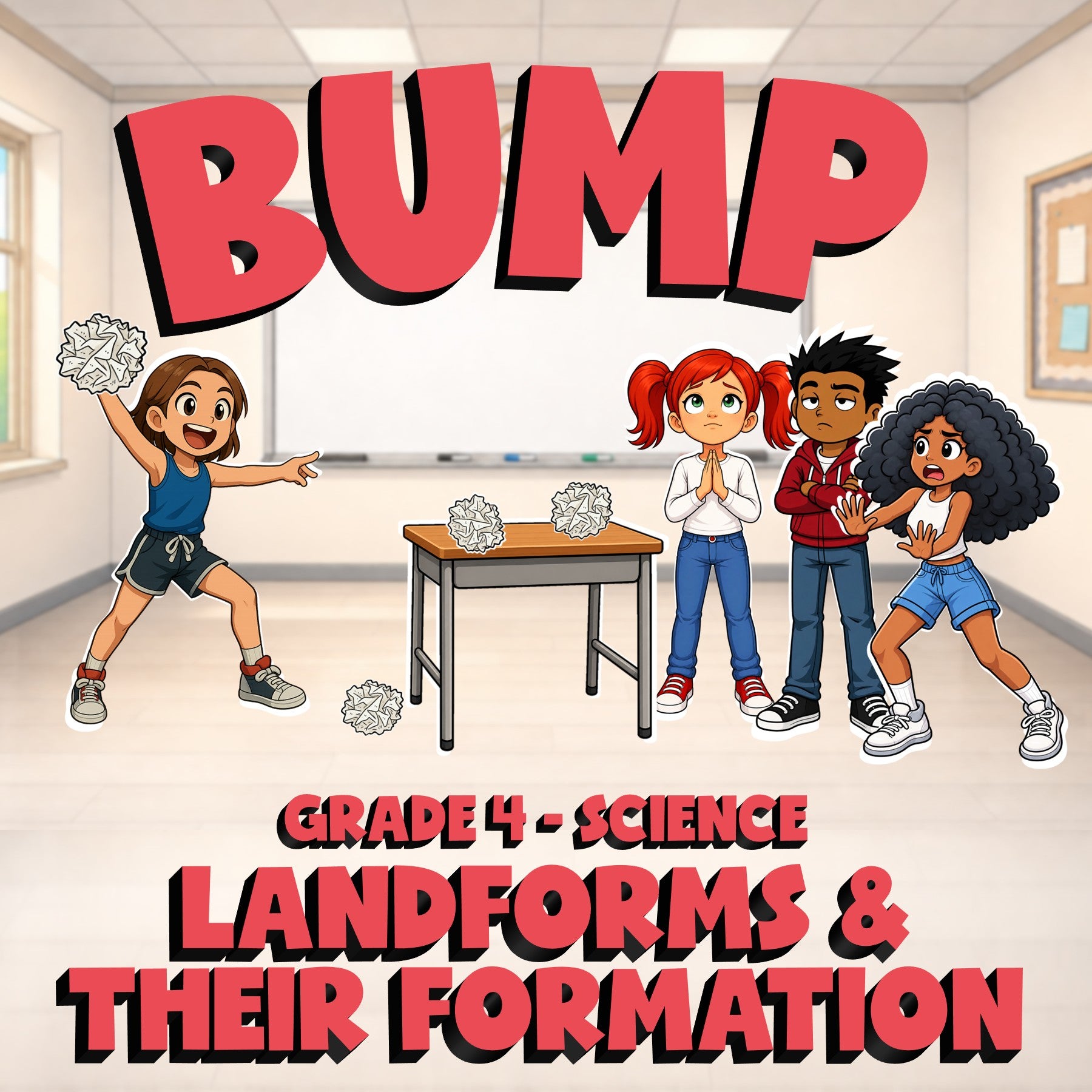 Landforms & Their Formation BUMP Science Game - No Prep Grade 4 Review Activity