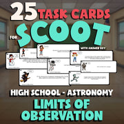 Limits of Observation SCOOT TASK CARDS Science Game - No Prep Astronomy Review