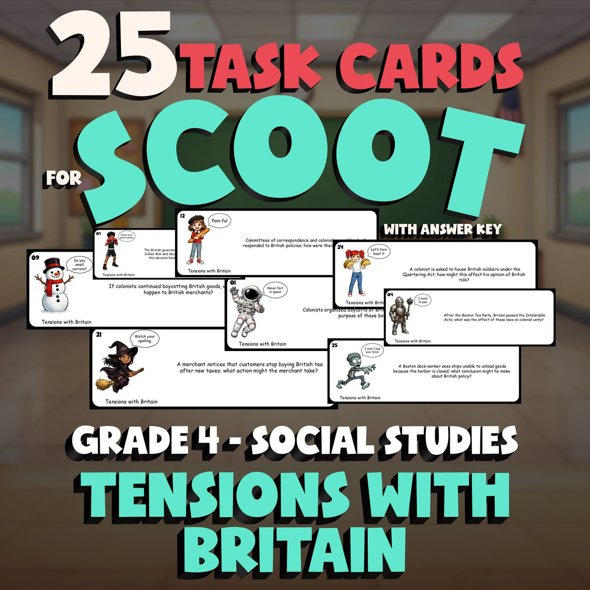 Tensions with Britain SCOOT TASK CARDS Socials Game - No Prep Grade 4 Review