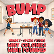 Why Colonies Were Founded BUMP Socials Game - No Prep Grade 3 Review Activity
