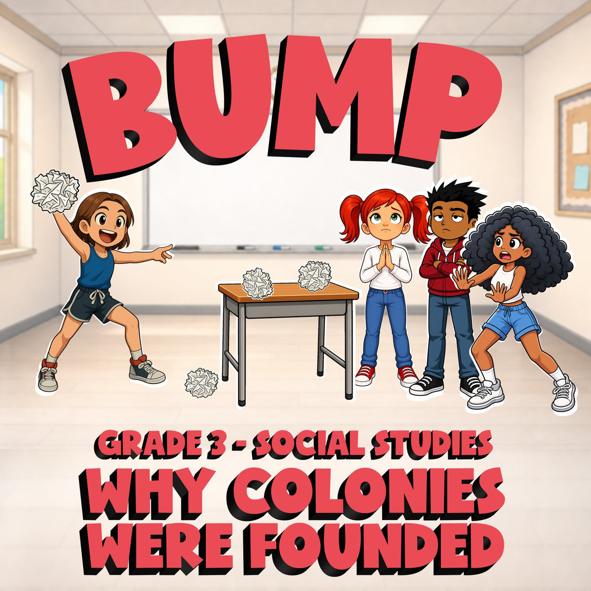 Why Colonies Were Founded BUMP Socials Game - No Prep Grade 3 Review Activity