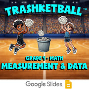 Measurement & Data TRASHKETBALL Math Game - No Prep Grade 4 Review Activity