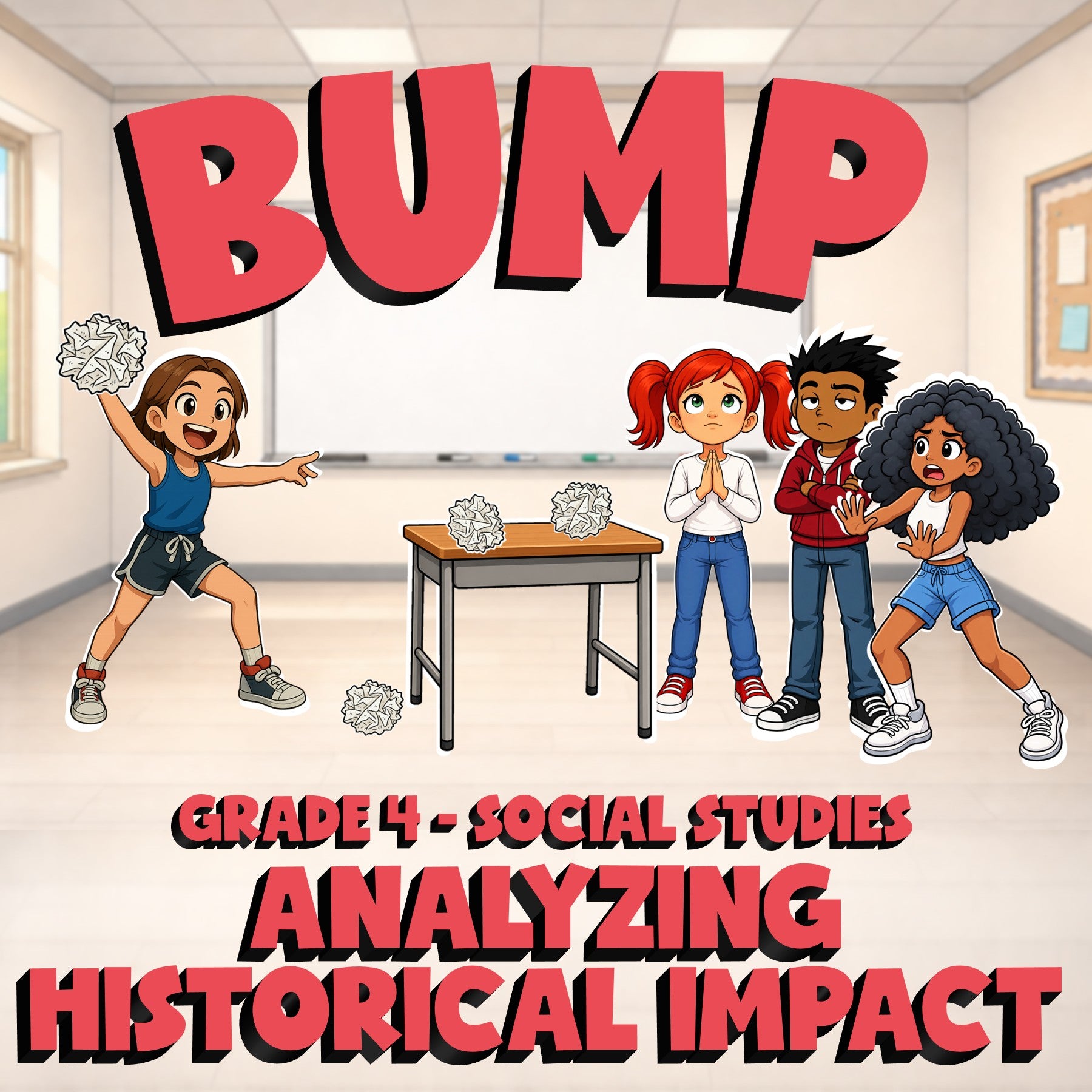 Analyzing Historical Impact BUMP Socials Game - No Prep Grade 4 Review Activity
