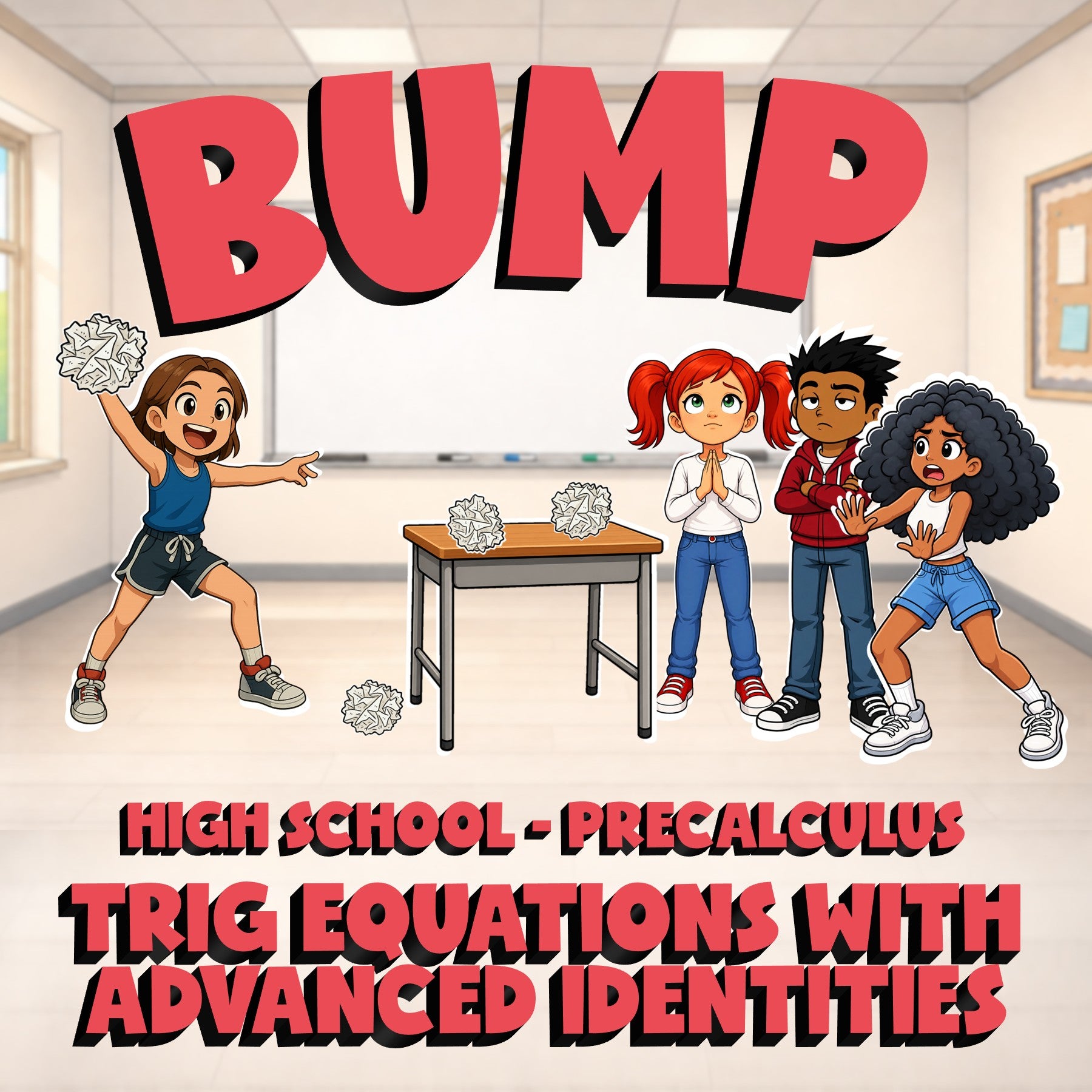 Trig Equations with Advanced Identities BUMP Math Game - No Prep PreCalculus