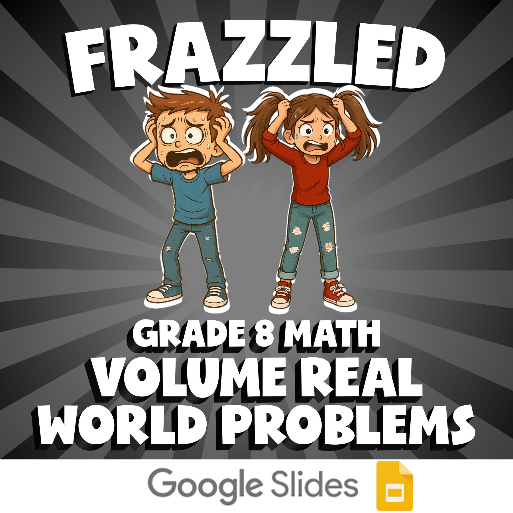 Volume Real World Problems FRAZZLED Math Game - No Prep Grade 8 Review Activity