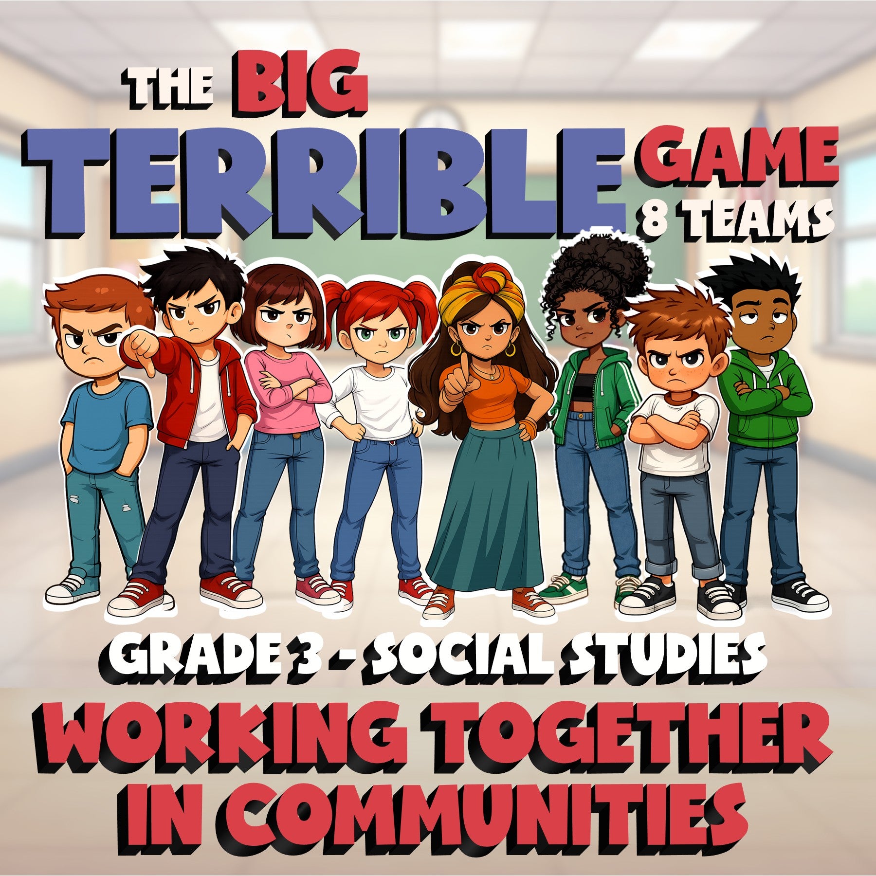 Working Together in Communities BIG TERRIBLE GAME - Grade 3 Socials Review