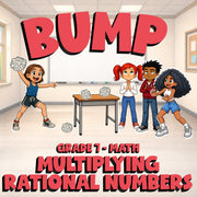 Multiplying Rational Numbers BUMP Math Game - No Prep Grade 7 Review Activity