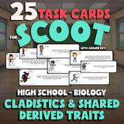 Cladistics & Shared Derived Traits SCOOT TASK CARDS Science Game - Biology