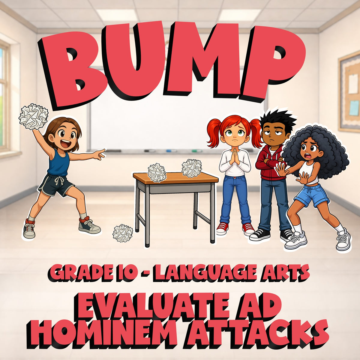 Evaluate Ad Hominem Attacks BUMP ELA Game - No Prep Grade 10 Review Activity
