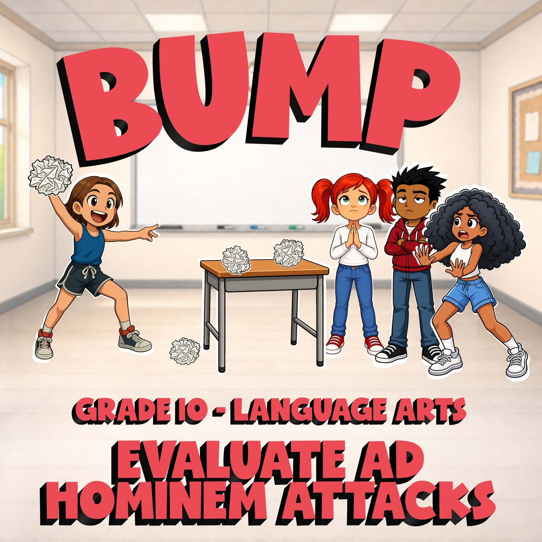 Evaluate Ad Hominem Attacks BUMP ELA Game - No Prep Grade 10 Review Activity