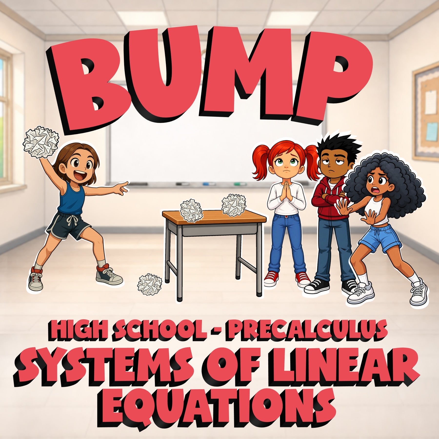 Systems of Linear Equations BUMP Math Game - No Prep PreCalculus Review Activity