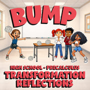 Transformation Reflections BUMP Math Game - No Prep PreCalculus Review Activity