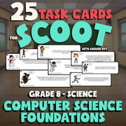 Computer Science Foundations SCOOT TASK CARDS Science Game - No Prep Grade 8