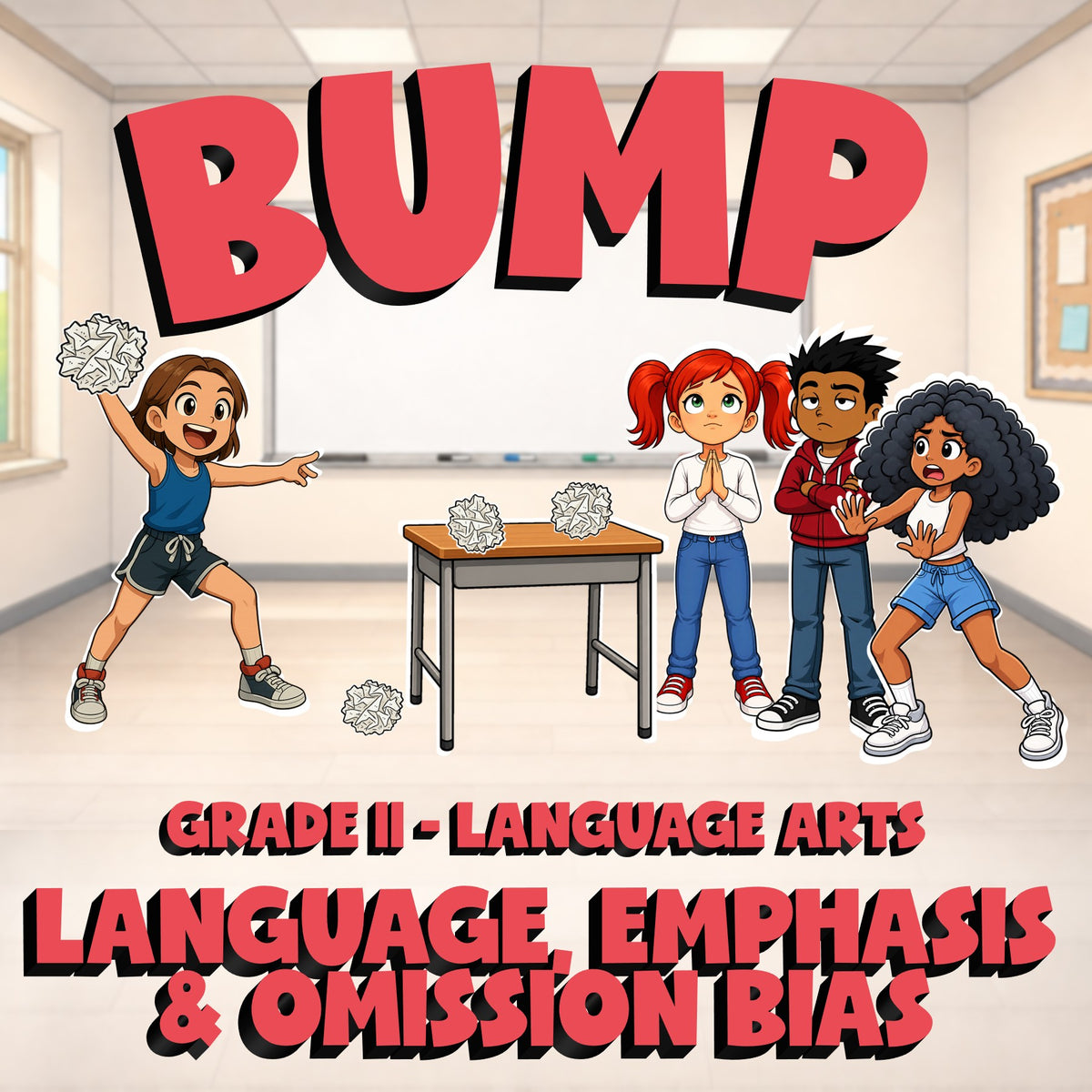 Language, Emphasis & Omission Bias BUMP ELA Game - No Prep Grade 11 Review