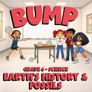 Earth's History & Fossils BUMP Science Game - No Prep Grade 6 Review Activity