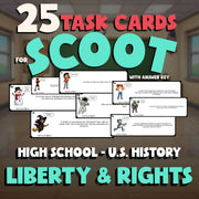 Liberty & Rights SCOOT TASK CARDS U.S. History Game - No Prep Review Activity