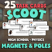 Magnets & Poles SCOOT TASK CARDS Science Game - No Prep Physics Review Activity