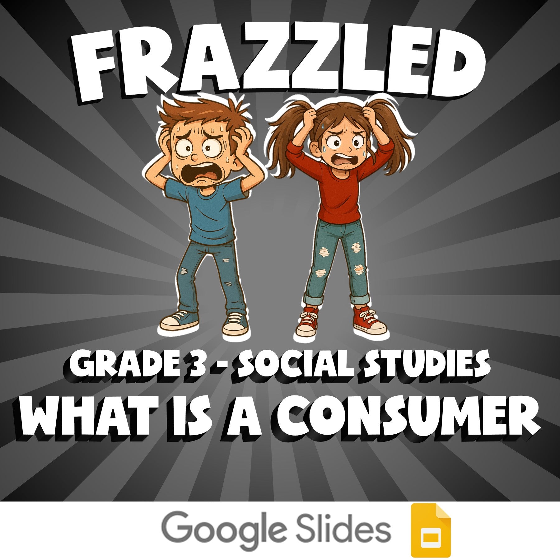 What Is a Consumer FRAZZLED Socials Game - No Prep Grade 3 Review Activity