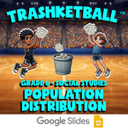 Population Distribution TRASHKETBALL Socials Game - No Prep Grade 6 Review