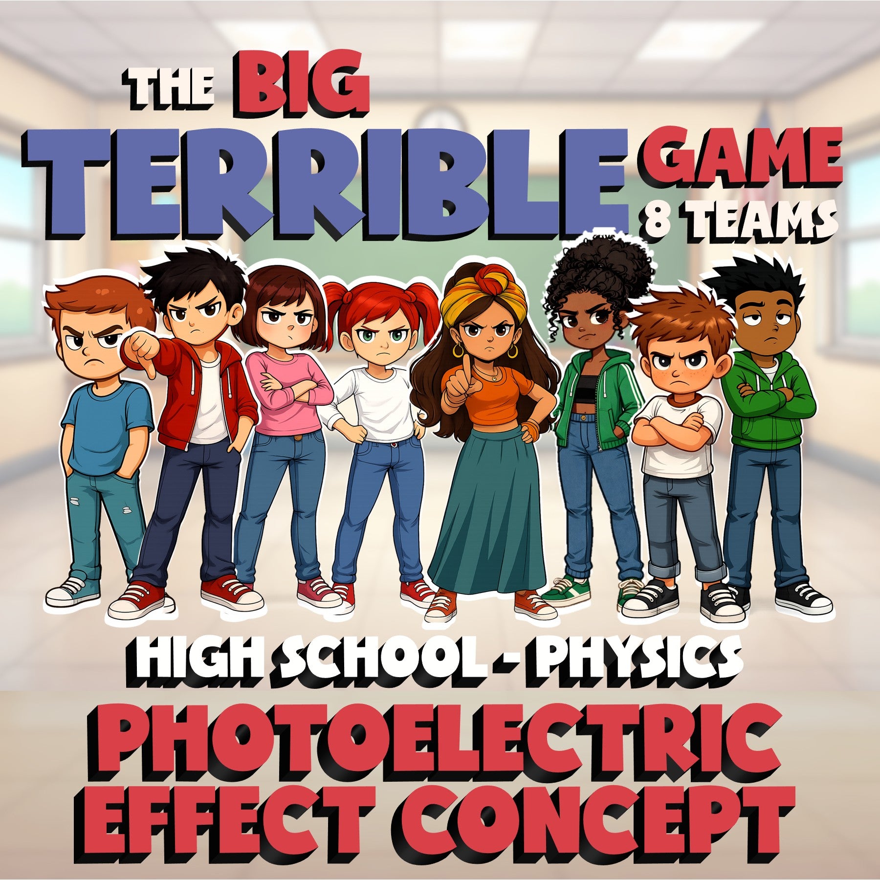 Photoelectric Effect Concept BIG TERRIBLE GAME - No Prep Physics Science Review